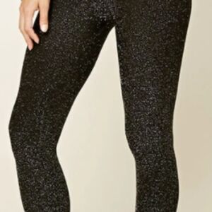 Forever 21 Glittery Black Leggings